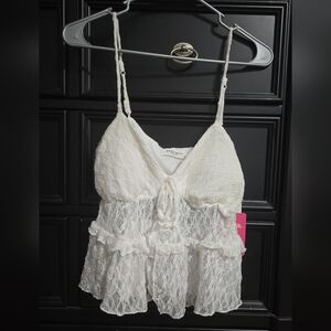 Elegant White Lace Chemise